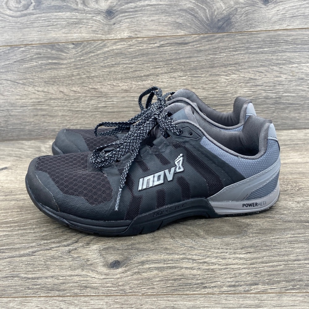 Inov-8 F-Lite 235 Training Shoes Womens 6.5 Black Grey CrossFit Powerheel
